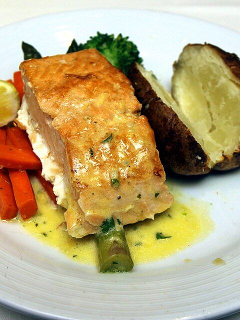 Семга на гриле